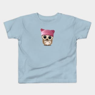 Cute Baby Hedgehog Wearing Pussy Hat Kids T-Shirt